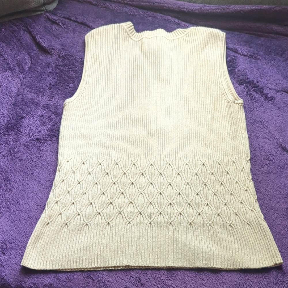 ' Apostrophe Beige Ribbed Knit Top - Picture 3 of 3